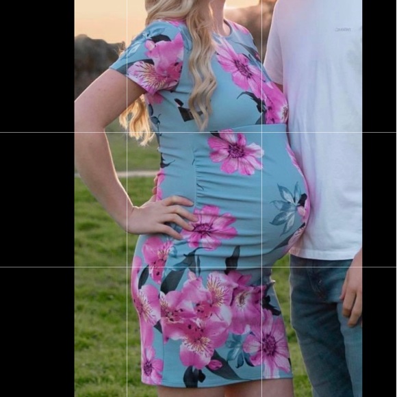 Pinkblush Dresses & Skirts - Pinkblush pink and blue maternity dress, size Medium